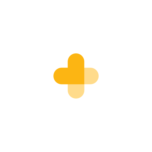 yellow hearts extending in an X pattern